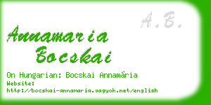 annamaria bocskai business card